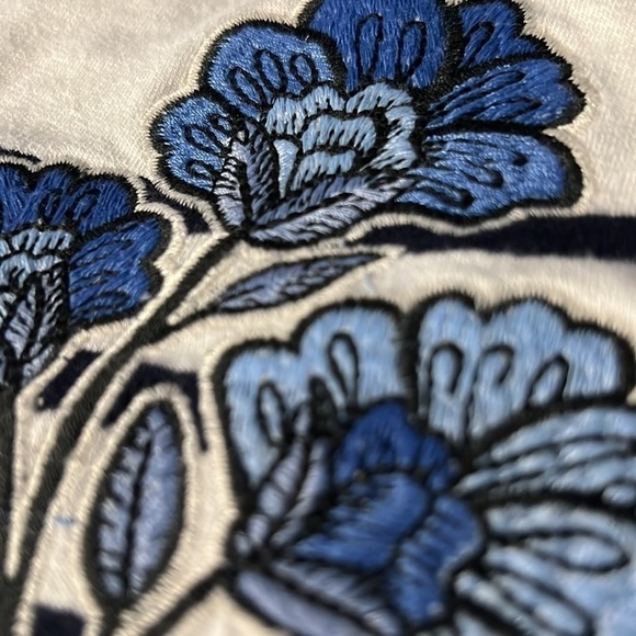 Loft Striped Embroidered Knit Dress Size M - Picture 6 of 6